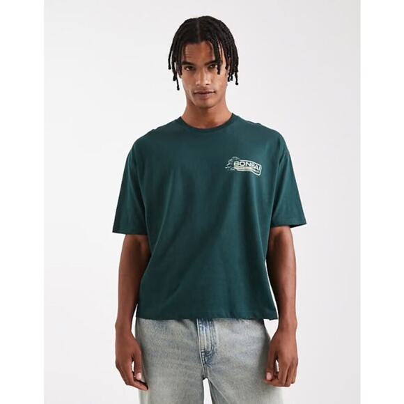 ASOS Design Bonsai Graphic Tee Boxy Oversized Fit Green XL Streetwear Unisex - Picture 2 of 11